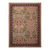 5x8 Ivory, Black, Rose Color Hand Woven French Needlepoint Wool Traditional Oriental Rug